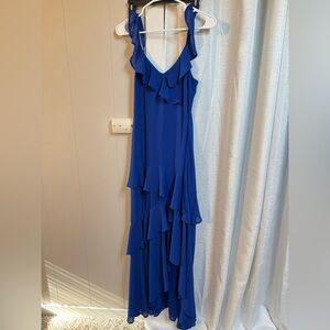 Elegant Blue Ruffled Dress